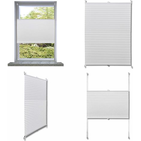 Verdunklungsplissee 50×100 cm Weiß - Sonnen Rollo - Sicht Schutz - Fensterdekoration - Plissee - Weißes Plissee - Home & Living (1/5)