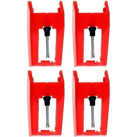 4 aiguilles de lecture pour gramophone (rouges)-2x1.2x1cm-Red (1/4)