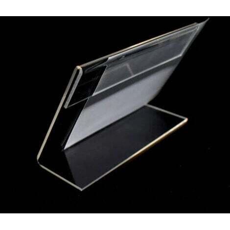 BARKBUSTERS Lot de 48 porte-étiquettes de prix en acrylique transparent pour boulangerie, épicerie et bureau (6 x 4 cm) (1/5)