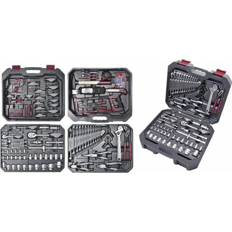 Kraftwerk – Coffret d'outils universel 243 pièces – Douilles 1/4' et 1/2' – Cliquet avec éjection – Clés mixtes 6 à 19 mm – Embouts variés (1/5)