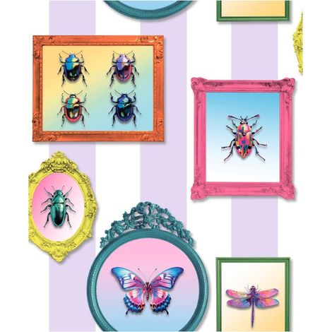Ugepa Illusion Framed Insects And Butterflies Paste The Wall Vinyl Wallpaper (1/4)