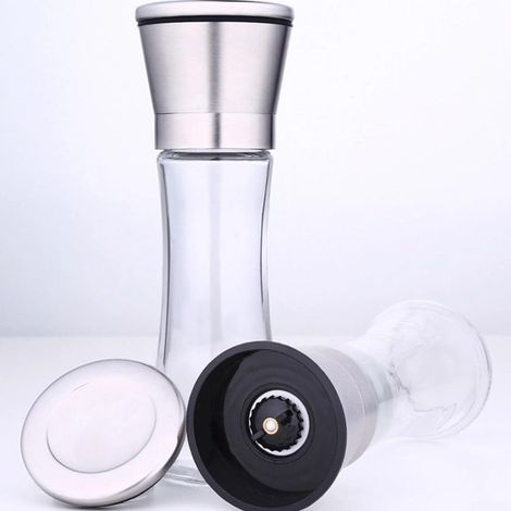 FUBESK Moulin à poivre manuel en acier inoxydable avec corps et (1/2)