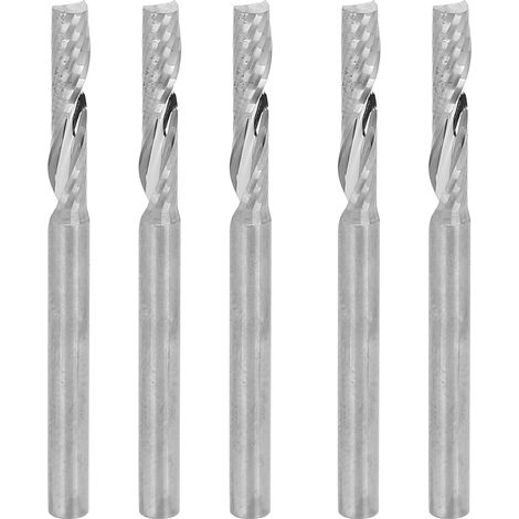 Lot de 5 fraises à spirale en acier tungstène pour la sculpture sur bois, 3,175 x 15 mm (1/5)