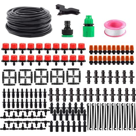 Système d'irrigation Jardin, 165 Pcs Kit d'irrigation Goutte, Kit d'irrigation Goutte à Goutte Automatique avec 15 Meter Tuyau, Kit arrosage Automatique pour Jardin pelouse Serre Plantes (1/5)
