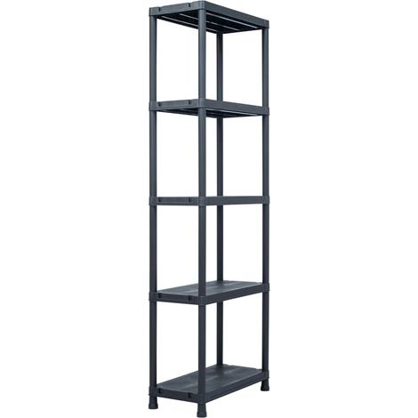 Lagerregal Schwarz 125 kg 60 x 30 x 180 cm Kunststoff