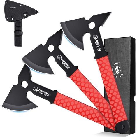 Axtset Campingbeil Handbeil Bushcraft Forstwesen 3PCS Rot-C (1/5)