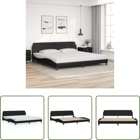 vidaXL Schlafzimmermöbel - Bettgestell "Dover" Schwarz 200x200 cm Kunstleder (1/5)