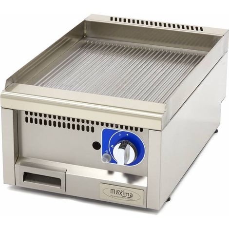 Gril Professionnel - Rainuré - Simple - Prof. 60 cm - Gaz - Maxima