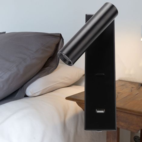Minimalistische LED-Wandleuchte für den Innenbereich, Leselampe für Hotelbüros, Wandleuchte mit Schalter und USB-Anschluss, LED-Nachttischlampe fürs Schlafzimmer (1/5)