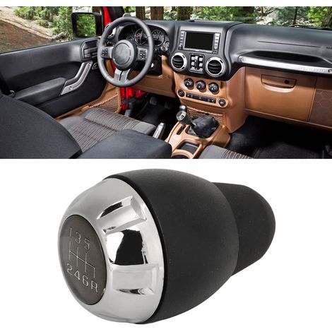Sélecteur de vitesse rotatif chromé 68085312AB pour boîte de vitesses manuelle, compatible avec Jeep Wrangler JK (2007-2018).