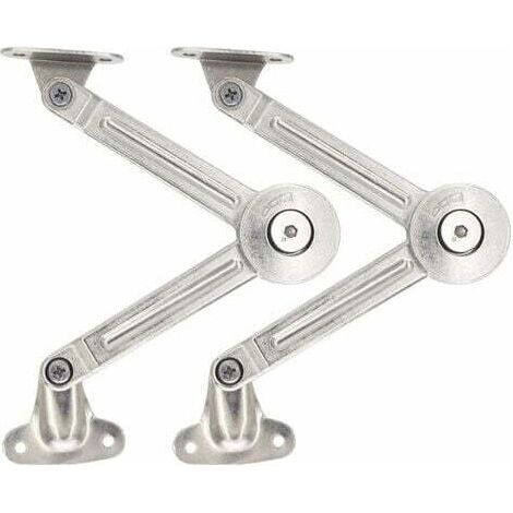 Lot de 2 compas à système d’amortissement pour abattants de portes relevables de placard de cuisine (1/5)