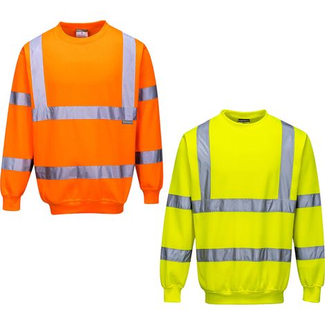 Portwest B303 Warnschutz-Sweatshirt mit Rundhalsausschnitt - L - Orange
