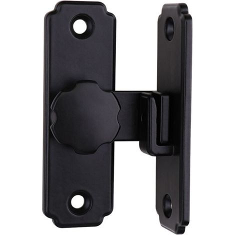 Latch and bolt, door latch, barn door lock, 90-degree locking loop, sliding locking latch, suitable for barn cage doors and windows (black, size: 81.5 (1/4)
