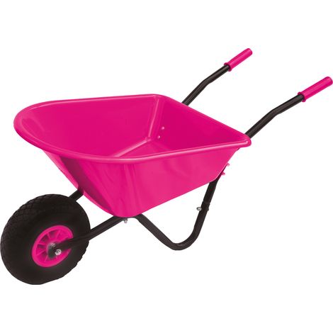 Pro-Bau-Tec Kinderschubkarre Pink mit PP-Mulde 20L mit PU-Rad (1/4)