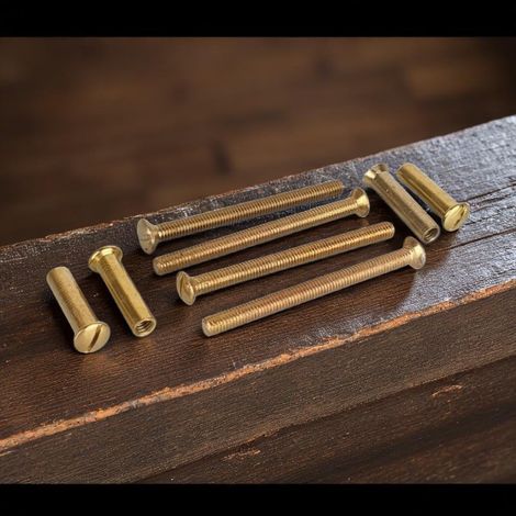 Ouvre&Déco – Lot de 4 vis relieuses M4 x 45 mm – Métal poli – Fixation pour poignées de porte épaisseur 39 à 50 mm – Finition soignée