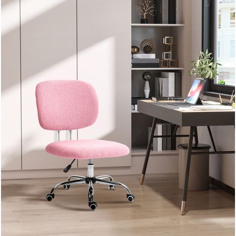 Bürostuhl aus Polyester Rosa, höhenverstellbar, ohne Armlehnen, 48 x 53 x 80-90 cm (1/5)