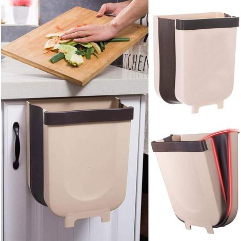 TrAdE Shop Traesio - Pattumiera Da Cucina Cestino Spazzatura Sospeso Pieghevole In Plastica Da Anta - (1/5)