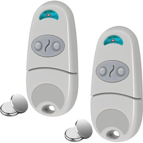 Télécommande Portail 2 Canaux 433,92 MHz Compatible avec Systèmes C@me, 432EV, EE, NA – 2 Pièces avec Batteries Incluses