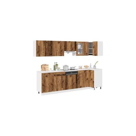 Ensemble d'armoires de cuisine 11 pcs vieux bois (1/5)