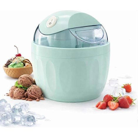 Mini machine à glace, machine à desserts individuelle, machine à glace compacte à une touche, compatible avec yaourt, sorbet et gelato, prise européenne standard bleue, bleu clair.