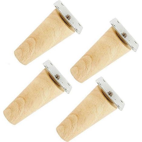 Quatre pieds de table en bois, pieds de canapé en bois, pieds de meubles, 15 cm. (1/5)