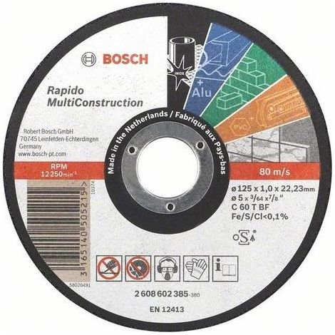Bosch Accessories ACS 60 V BF 2608602385 Trennscheibe gerade 125 mm 1 St. Metall, Edelstahl, Buntmet