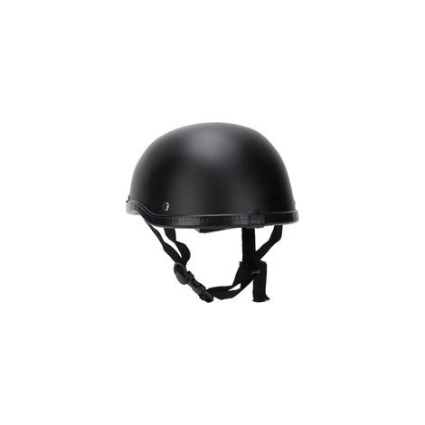 Demi-casque de moto à profil bas, casquette tête de mort, noir mat (M) (1/5)