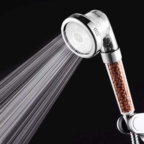 Testa di doccia, doccia a mano che risparmia acqua con aumento di pressione per maggiore pressione dell'acqua Con filtro anticalcare e filtro ionico Adatto per bassa pressione dell'acqua con funzion (1/5)