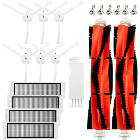 Ersatzteile für Xiaomi Roborock Mi Robot S5 Max S6 Max S6 Pure S6 MaxV S50 S51 S55 S60 S65 S5 S6, Staubsauger-Teile Zubehör kit 2 Zentralbürste&6 Seitenbürste&4 HEPA Filters&1 Reinigungshilfe (1/5)