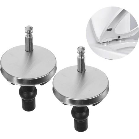 Lot de 2 fixations pour abattant de WC - visserie - charnières universelles - dessus de WC en acier inoxydable - lot de 2 - 5,5 cm