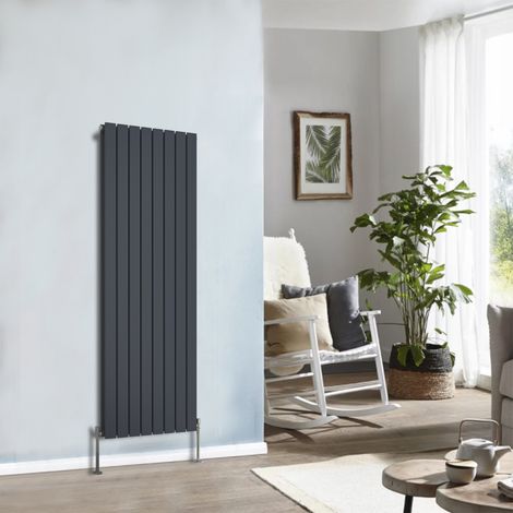 Designer Radiator 1600x544mm Double Flat Panel Vertical Anthracite (1/5)