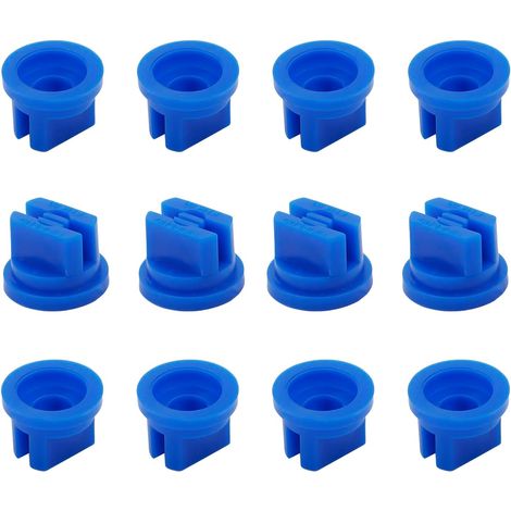 Lot de 14 buses plates en plastique à 110 degrés avec ouverture 0,4 mm pour pulvérisateur dos, jardin, équipement pulvérisation agricole (rouge) - 12pcs Fan-Shaped VP110-03 Blue (1/5)