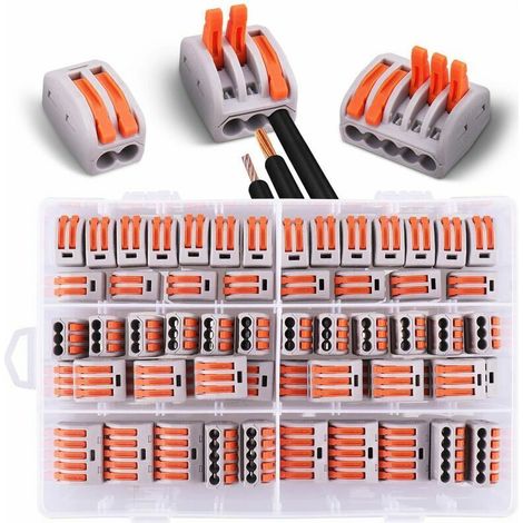 KZQ 60-piece electrical connectors with control lever, 30pcs 2-input, 20pcs 3-input, 10pcs 5-input