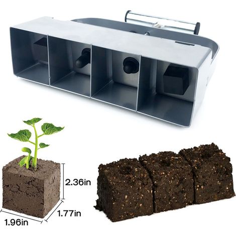 Presse à blocs de terre manuelle – Outil de compactage pour créer des mottes – Utilisé pour les semis et la germination en godets (1/5)