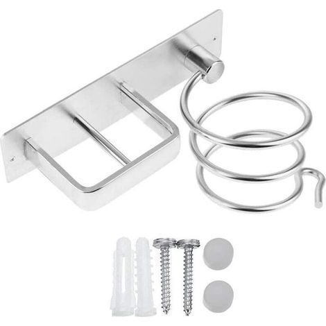 Hair Dryer Holder Bathroom Hair Straightener Storage Rack Aluminum Space Curling Iron Hair Dryer Storage Rack (1/5)