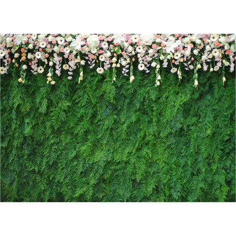 Decoración para fiestas: Fondo fotográfico hecho de material de hojas artificiales (vinilo, 1,5 x 2,1 m) – Decoración versátil para paredes y mesas. (1/5)
