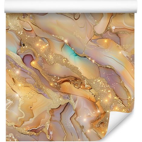 Tapete „Tinte“ in Gold, Beige, Orange und Creme für Wohn- und Schlafzimmer, 50 x 1000 (1/5)