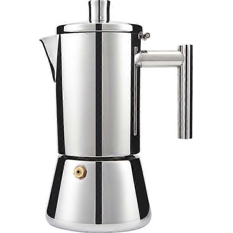Machine à expresso sur plaque de cuisson, en acier inoxydable, de style italien, capacité de 6 tasses (10 oz), comprend une cafetière italienne, compatible avec les plaques à induction. (1/5)