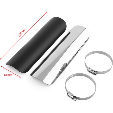Protection thermique universelle pour pot d'échappement moto - Cache silencieur noir (1/5)