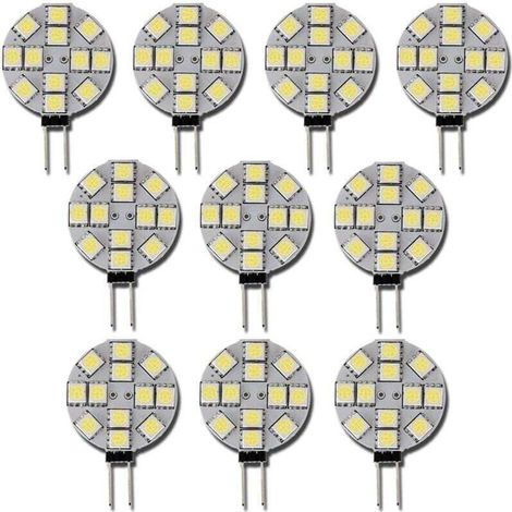 YMYNY 10x G4 LED Bulbs DC 12V Non-Dimmable White 6000K Replacement Light Bulb 20W Halogen Lamp for Kitchen RV Motorhome Trailer Boat