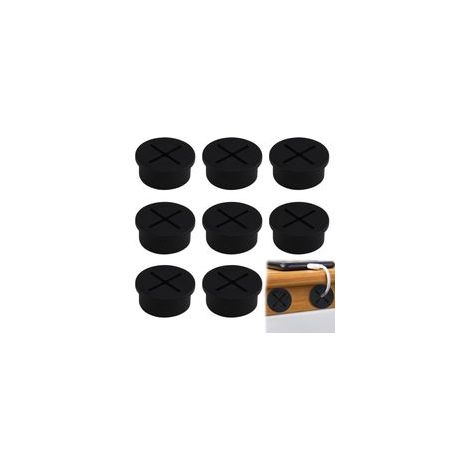 Lot de passe-câbles flexibles en silicone de 25 mm de diamètre, passe-câbles de bureau, parfaits pour la gestion des câbles, idéaux pour les bureaux d'ordinateur, à la maison comme au bureau.
