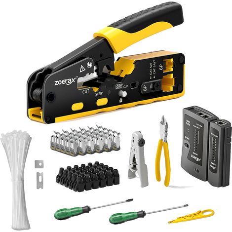 Kit di pinze crimpatrici multifunzionali ZoeRax Cat7, compatibile con CAT6A/CAT6/CAT5E (1/2)