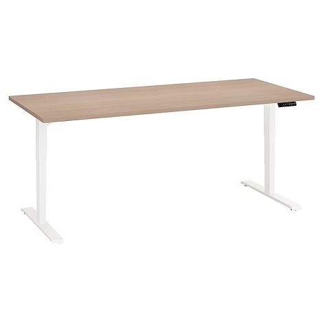 Bureau réglable en hauteur électrique chêne clair Ergo Premium 180 x 80 cm - Arch - blanc - Maxiburo