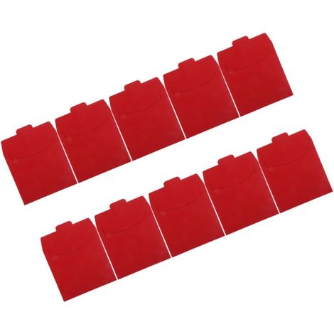 10 Pièces Porte-CD Rouge en Papier, Enveloppes de Rangement (1/5)