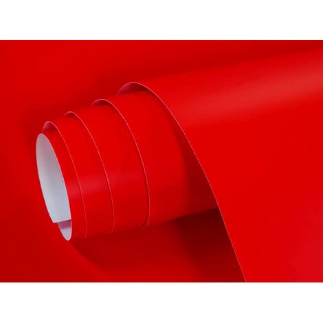 Vinyle adhésif rouge mat de 60 x 300 cm pour meubles, cuisine, murs, fenêtres, travaux manuels, papier adhésif décoratif (ROUGE, 60 x 300 cm) (1/5)