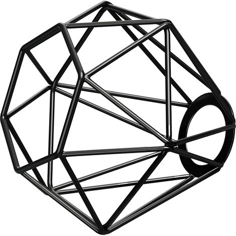 Abat-jour Cage - Métal Noir - Diamètre 160 mm - Compatible E27 E14 - Pour Cuisine Bureau Bureau Commercial - 1 Pièce (1/5)