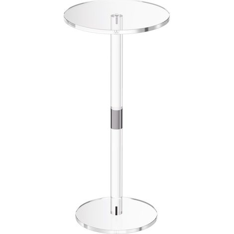 Table d'appoint ronde en acrylique transparent, support à gâteau moderne, desserte latérale claire pour café, boisson, en-cas, montage facile, 25,4 x 25,4 x 54 cm (1/5)