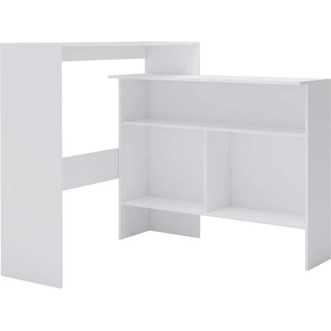 Maison Exclusive - Mesa de bar con 2 tableros blanca 130x40x120 c (1/5)