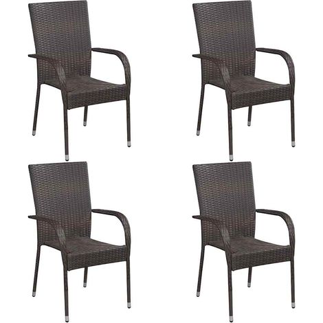 Maison Exclusive - 5-tlg. Garten-Essgruppe Poly Rattan Braun (1/5)