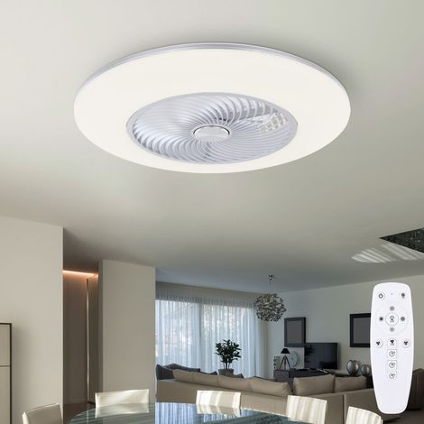 Ventilatore da soffitto con luce e telecomando Lampada da soffitto Ventilatore Raffreddatore per ambienti Illuminazione Lampada a luce diurna, 1x LED 36 Watt 2200lm 3000-6500, P 58 cm